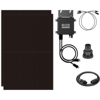 400W / 300W WiFi Balkonkraftwerk 2x200W full black 1m