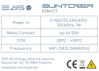 easySuntower®  smartmeter ESM- CT WLAN Monitoring App