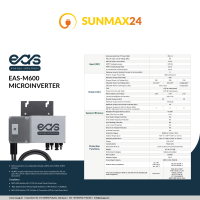 820W / 600W EAS WiFi Balkonkraftwerk 2x Randlose Full Black PV-Module