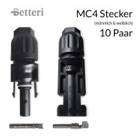 Betteri MC4 Stecker 10 Paar männlich/weiblich